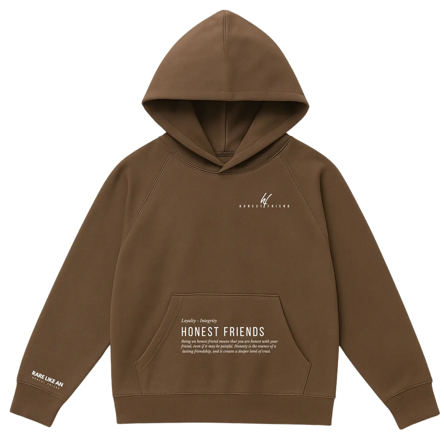 8.2 OZ heavyweight t-shirt by Honest Friend Apparel. with minimal front logo and bold 3D puff hand-printed back design.