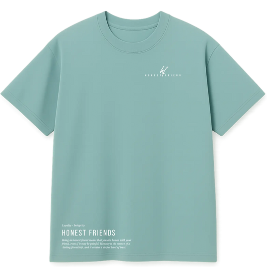 8.2 OZ heavyweight t-shirt by Honest Friend Apparel. with minimal front logo and bold 3D puff hand-printed back design.