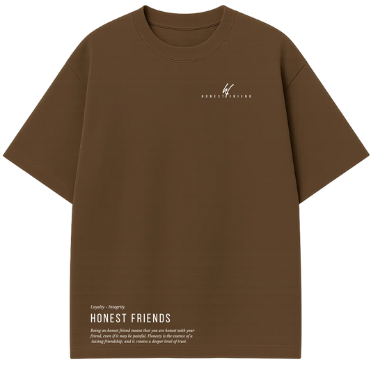 8.2 OZ heavyweight t-shirt by Honest Friend Apparel. with minimal front logo and bold 3D puff hand-printed back design.