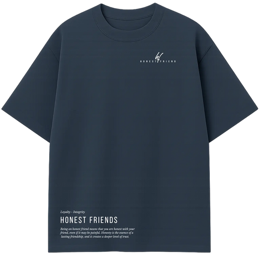 8.2 OZ heavyweight t-shirt by Honest Friend Apparel. with minimal front logo and bold 3D puff hand-printed back design.