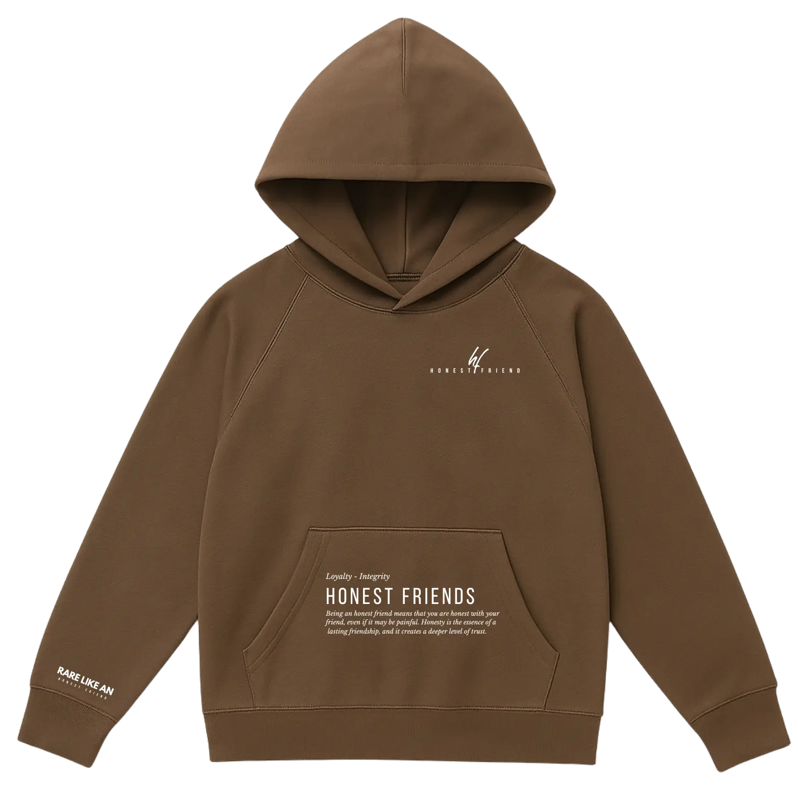8.2 OZ heavyweight t-shirt by Honest Friend Apparel. with minimal front logo and bold 3D puff hand-printed back design.