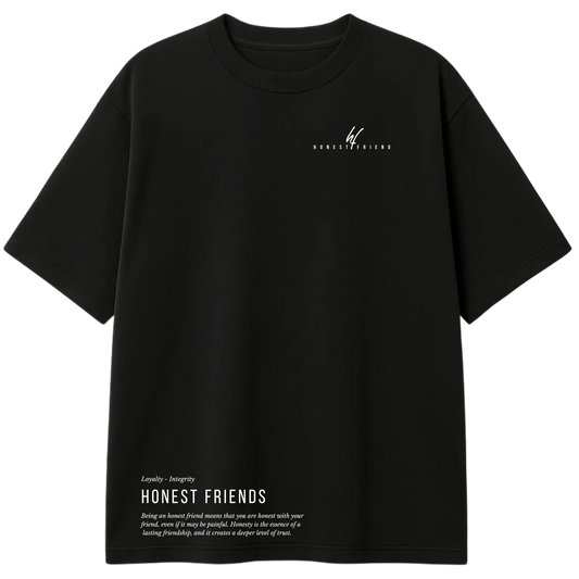 8.2 OZ heavyweight t-shirt by Honest Friend Apparel. with minimal front logo and bold 3D puff hand-printed back design.